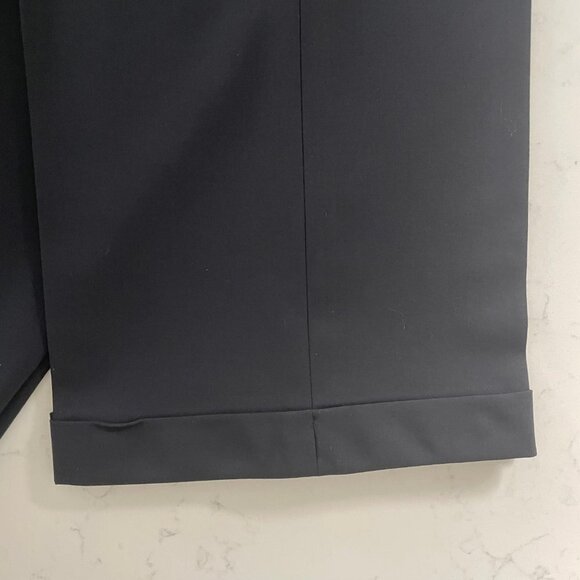 Boss Hugo Boss Tuliana2 Straight Leg Cuffed Virgin Wool Pants Navy Blue Sz 8 - Picture 6 of 12